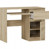 Kleiner Tisch, Computertisch, Eckschreibtisch | 1 Schublade, 1 Tür, Tastaturablage | 96x50x76 cm (BxTxH)
