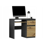 Kleiner Tisch, Computertisch, Eckschreibtisch | 1 Schublade, 1 Tür, Tastaturablage | 96x50x76 cm (BxTxH)
