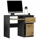 Kleiner Tisch, Computertisch, Eckschreibtisch | 1 Schublade, 1 Tür, Tastaturablage | 96x50x76 cm (BxTxH)