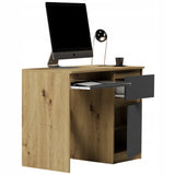 Kleiner Tisch, Computertisch, Eckschreibtisch | 1 Schublade, 1 Tür, Tastaturablage | 96x50x76 cm (BxTxH)