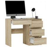Kleiner Schreibtisch, Computertisch, Schreibtisch mit Schubladen | 4 Schubladen | 96x50x76 cm (BxTxH)