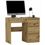 Kleiner Schreibtisch, Computertisch, Schreibtisch mit Schubladen | 4 Schubladen | 96x50x76 cm (BxTxH)