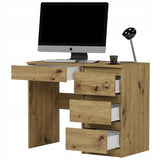 Kleiner Schreibtisch, Computertisch, Schreibtisch mit Schubladen | 4 Schubladen | 96x50x76 cm (BxTxH)