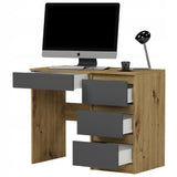 Kleiner Schreibtisch, Computertisch, Schreibtisch mit Schubladen | 4 Schubladen | 96x50x76 cm (BxTxH)