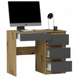 Kleiner Schreibtisch, Computertisch, Schreibtisch mit Schubladen | 4 Schubladen | 96x50x76 cm (BxTxH)