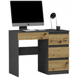 Kleiner Schreibtisch, Computertisch, Schreibtisch mit Schubladen | 4 Schubladen | 96x50x76 cm (BxTxH)