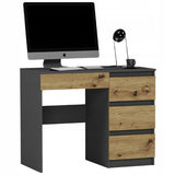 Kleiner Schreibtisch, Computertisch, Schreibtisch mit Schubladen | 4 Schubladen | 96x50x76 cm (BxTxH)