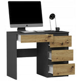 Kleiner Schreibtisch, Computertisch, Schreibtisch mit Schubladen | 4 Schubladen | 96x50x76 cm (BxTxH)