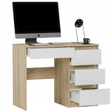 Kleiner Schreibtisch, Computertisch, Schreibtisch mit Schubladen | 4 Schubladen | 96x50x76 cm (BxTxH)