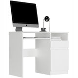 Schreibtisch mit Schublade, Computertisch, Schreibtisch | 1 Schublade, 1 Tür, 1 Tastaturablage | 96x50x76 cm (BxTxH)