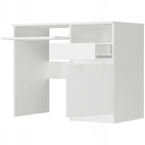 Schreibtisch mit Schublade, Computertisch, Schreibtisch | 1 Schublade, 1 Tür, 1 Tastaturablage | 96x50x76 cm (BxTxH)