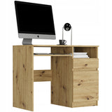 Schreibtisch mit Schublade, Computertisch, Schreibtisch | 1 Schublade, 1 Tür, 1 Tastaturablage | 96x50x76 cm (BxTxH)
