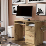 Schreibtisch mit Schublade, Computertisch, Schreibtisch | 1 Schublade, 1 Tür, 1 Tastaturablage | 96x50x76 cm (BxTxH)