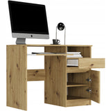 Schreibtisch mit Schublade, Computertisch, Schreibtisch | 1 Schublade, 1 Tür, 1 Tastaturablage | 96x50x76 cm (BxTxH)