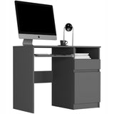 Schreibtisch mit Schublade, Computertisch, Schreibtisch | 1 Schublade, 1 Tür, 1 Tastaturablage | 96x50x76 cm (BxTxH)