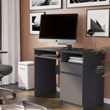 Schreibtisch mit Schublade, Computertisch, Schreibtisch | 1 Schublade, 1 Tür, 1 Tastaturablage | 96x50x76 cm (BxTxH)