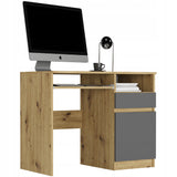 Schreibtisch mit Schublade, Computertisch, Schreibtisch | 1 Schublade, 1 Tür, 1 Tastaturablage | 96x50x76 cm (BxTxH)
