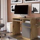 Schreibtisch mit Schublade, Computertisch, Schreibtisch | 1 Schublade, 1 Tür, 1 Tastaturablage | 96x50x76 cm (BxTxH)