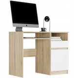 Schreibtisch mit Schublade, Computertisch, Schreibtisch | 1 Schublade, 1 Tür, 1 Tastaturablage | 96x50x76 cm (BxTxH)