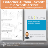 Hochbett 90x200 cm mit Matratze (optional) Rausfallschutz & zwei Lattenroste in weiß und natur Mädchen Jungen Bett Kinderbett Jugendbett 200x90 cm