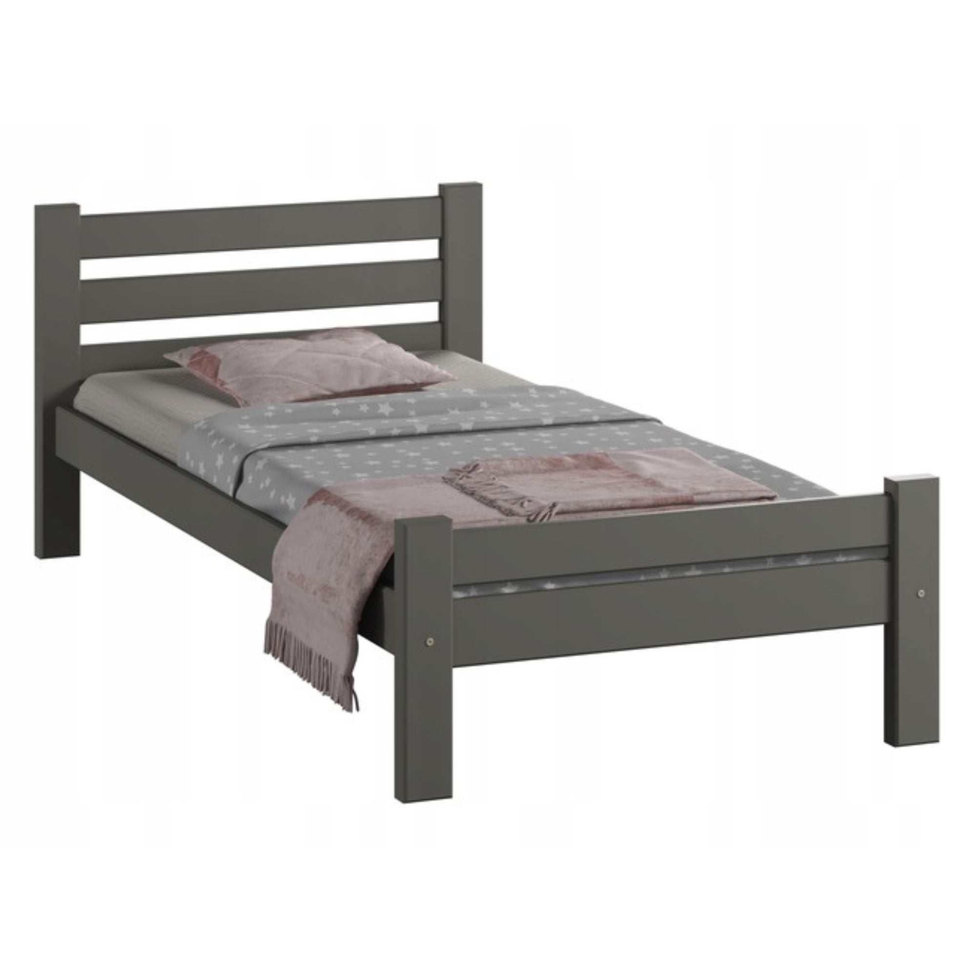 Bett, Bettrahmen, Einzelbett, Holzbett | Massives Kiefernholz | Stabil & Langlebig | 72 cm hoch | Erhältlich in 90x200, 120x200, 140x200 und 160x200 cm