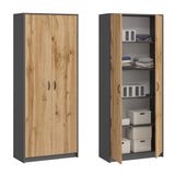 Armoire armoire polyvalente avec amortisseur de porte SOFT CLOSE (en option) blanc 74 cm largeur 180 cm hauteur avec quatre ou six étagères, classeur organisateur d'armoire domestique en bois MDF