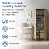 Armoire armoire polyvalente avec amortisseur de porte SOFT CLOSE (en option) blanc 74 cm largeur 180 cm hauteur avec quatre ou six étagères, classeur organisateur d'armoire domestique en bois MDF