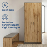 Armoire armoire polyvalente avec amortisseur de porte SOFT CLOSE (en option) blanc 74 cm largeur 180 cm hauteur avec quatre ou six étagères, classeur organisateur d'armoire domestique en bois MDF