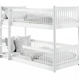 Hochbett Kinder, Etagenbett, Kinderbett | Massives Kiefernholz, abgerundete Kanten, umbaubar zu 2 Betten, optional mit 2 Matratzen | Größen: 80x180, 90x190, 90x200 cm
