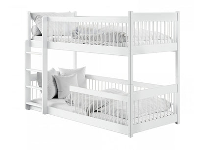 Hochbett Kinder, Etagenbett, Kinderbett | Massives Kiefernholz, abgerundete Kanten, umbaubar zu 2 Betten, optional mit 2 Matratzen | Größen: 80x180, 90x190, 90x200 cm