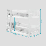 Hochbett Kinder, Etagenbett, Kinderbett | Massives Kiefernholz, abgerundete Kanten, umbaubar zu 2 Betten, optional mit 2 Matratzen | Größen: 80x180, 90x190, 90x200 cm