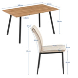 Esszimmerset mit 4 Stühlen Tisch Küchentisch & Esszimmerstühle 4er set Esszimmertisch | moderne Essgruppe | Maße Tisch: 140x80 cm | Set Esstisch + 4 Stühle