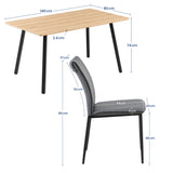 Esszimmerset mit 4 Stühlen Tisch Küchentisch & Esszimmerstühle 4er set Esszimmertisch | moderne Essgruppe | Maße Tisch: 140x80 cm | Set Esstisch + 4 Stühle