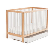 Lit bébé lit bébé 60x120 | Barreaux de 70 x 140 cm réglables en hauteur et amovibles, en option avec tiroir et matelas | Bois de hêtre blanc ou naturel très stable Fabriqué en Europe