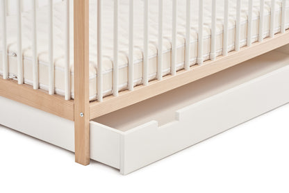 Babybett Kinderbett Gitterbett 60x120 | 70 x 140 cm höhenverstellbar & herausnehmbare Sprossen, optional mit Schublade und Matratze | Buchenholz weiss oder natur sehr stabil Made in Europe