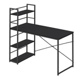 Schreibtisch mit Regal Computertisch mit Stauraum für Homeoffice PC Tisch Bürotisch Arbeitstisch mit Bücherregal | Maße Tisch: 120x44x76 cm (BxTxH)