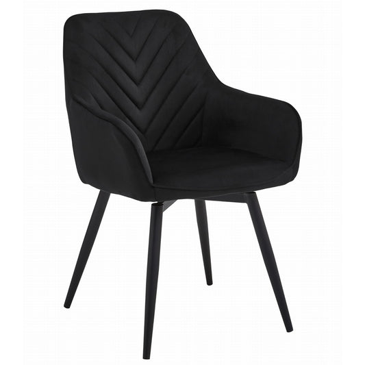 Esszimmerstuhl mit 2er set option drehbar Stuhl Drehstuhl Esszimmer Schminktisch Stuhl Schreibtischstuhl Samt Polsterstuhl mit Armlehnen | belastbar bis 110 kg | 360° drehbar, vielseitig | Schwarz