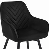 Esszimmerstuhl mit 2er set option drehbar Stuhl Drehstuhl Esszimmer Schminktisch Stuhl Schreibtischstuhl Samt Polsterstuhl mit Armlehnen | belastbar bis 110 kg | 360° drehbar, vielseitig | Schwarz