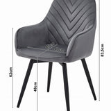 Esszimmerstuhl mit 2er set option drehbar Stuhl Drehstuhl Esszimmer Schminktisch Stuhl Schreibtischstuhl Samt Polsterstuhl mit Armlehnen | belastbar bis 110 kg | 360° drehbar, vielseitig | Schwarz