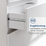 Kommode mit 4 Schubladen 76 & 80 cm Breite Kommode schmal Holz Schrank Kommode mit Schubladen Sideboard Highboard Anrichte Schlafzimmer Wohnzimmer Flur Büro Organizer