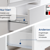 Kommode mit 4 Schubladen 76 & 80 cm Breite Kommode schmal Holz Schrank Kommode mit Schubladen Sideboard Highboard Anrichte Schlafzimmer Wohnzimmer Flur Büro Organizer