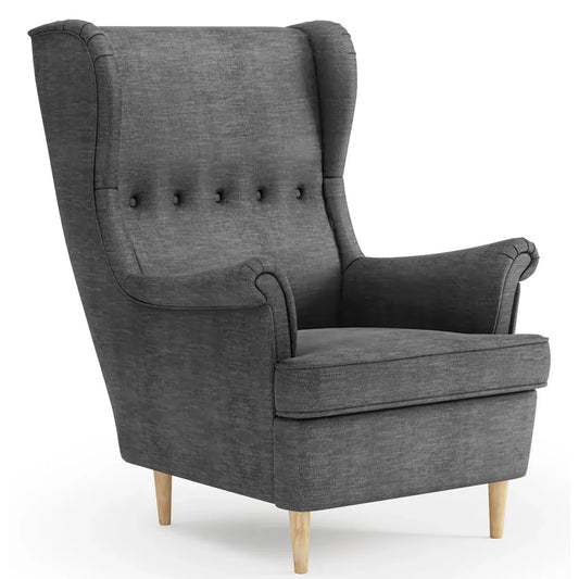 Sessel Ohrensessel Relaxsessel Sessel Wohnzimmer Polstersessel Lesesessel Fernsehsessel | Ergonomisch & Komfortabel | Hohe Rückenlehne, Holzbeine | 81x90x101 cm (BxTxH)