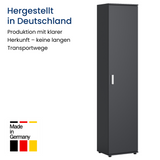 Schmaler Mehrzweckschrank 40 cm breit mit 1 Tür & 4 Einlegeböden | Universalschrank Haushaltsschrank für Haushalt, Flur, Büro oder Schlafzimmer | 40x35x184 cm (BxTxH)