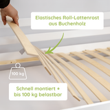 Hochbett 90x200 Etagenbett Kinderbett Jugendbett Stockbett 3 Kinder, zwei Schubladen & Rausfallschutz Kinder Bett umbaubar in 3 Einzelbetten | von 4. bis 16. Lebensjahr | inkl. Lattenrosten