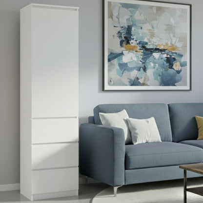 Home Collective Kleiderschrank mit Tür 50x40x180 cm – Garderobenschrank & Mehrzweckschrank mit 3–5 Einlegeböden und optional Schubladen Schrank für Schlafzimmer Flur Büro