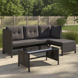 Gartenmöbel Set Lounge Möbel Outdoor Gartenlounge Outdoor-Sofa Polyrattan | Mit Couchtisch & gemütlichen Polstern | Für Terrasse, Balkon oder Garten | 180x120x72 cm (BxTxH)