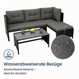 Gartenmöbel Set Lounge Möbel Outdoor Gartenlounge Outdoor-Sofa Polyrattan | Mit Couchtisch & gemütlichen Polstern | Für Terrasse, Balkon oder Garten | 180x120x72 cm (BxTxH)