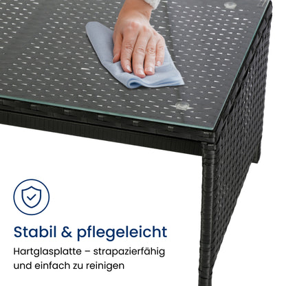 Gartenmöbel Set Lounge Möbel Outdoor Gartenlounge Outdoor-Sofa Polyrattan | Mit Couchtisch & gemütlichen Polstern | Für Terrasse, Balkon oder Garten | 180x120x72 cm (BxTxH)
