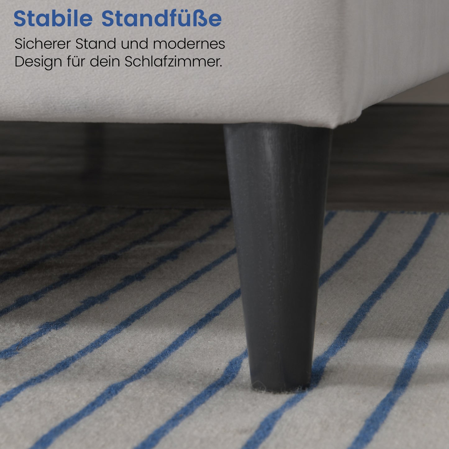 Bett 140x200 und 160x200 cm, Polsterbett mit Lattenrost, Bettgestell 140x200 & 160x200 cm, Doppelbett mit weichem Bezug und gepolstertem Kopfteil mit vertikaler & Kassettensteppung, robustes Gestell, hoher Liegekomfort