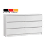 Kommode mit 6 Schubladen 95 | 120 | 140 | 160 cm breit Kommode Holz Schrank Kommode mit Schubladen Sideboard Highboard Anrichte Schlafzimmer Wohnzimmer Flur Büro Organizer